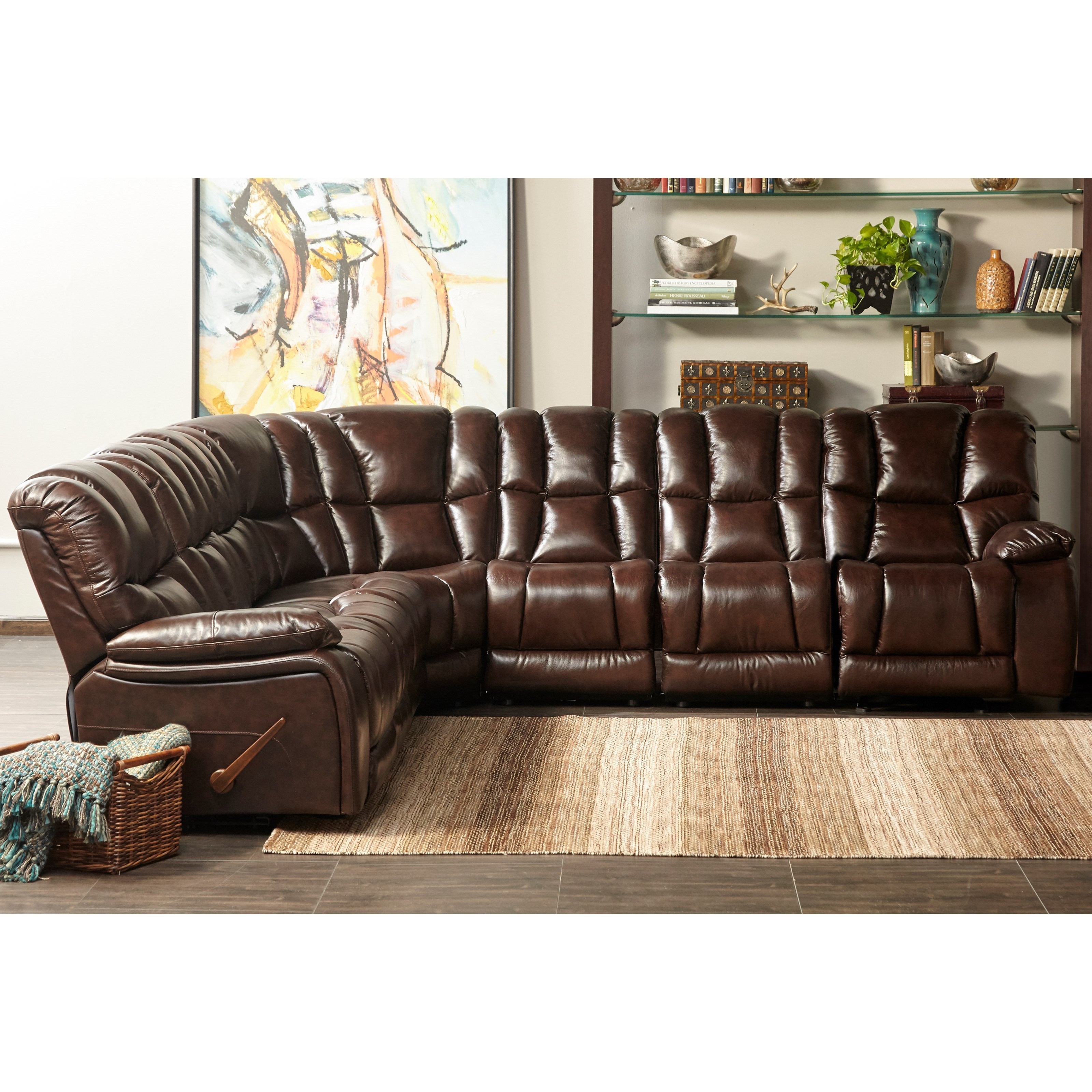 Cheers UX1013M QS 7 Piece Motion Sectional with Drop Down Table and USB